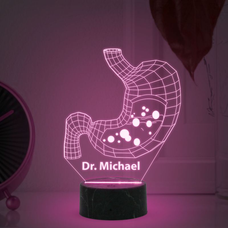 Customized with Name 3D Illusion Stomach Led Lamp Gift for Gastroenterologist Doctor